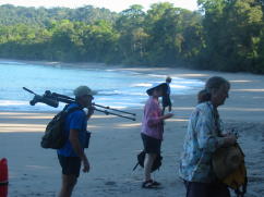 On beach