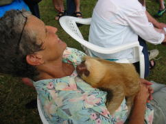 Carol with baby sloth