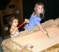 Graciela and Mary digging for fossils