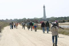 Returning from beach