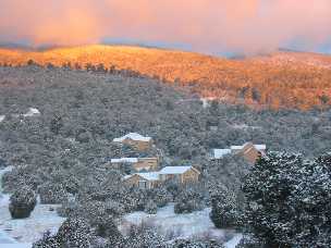 Sunrise on Snow in Cedar Crest